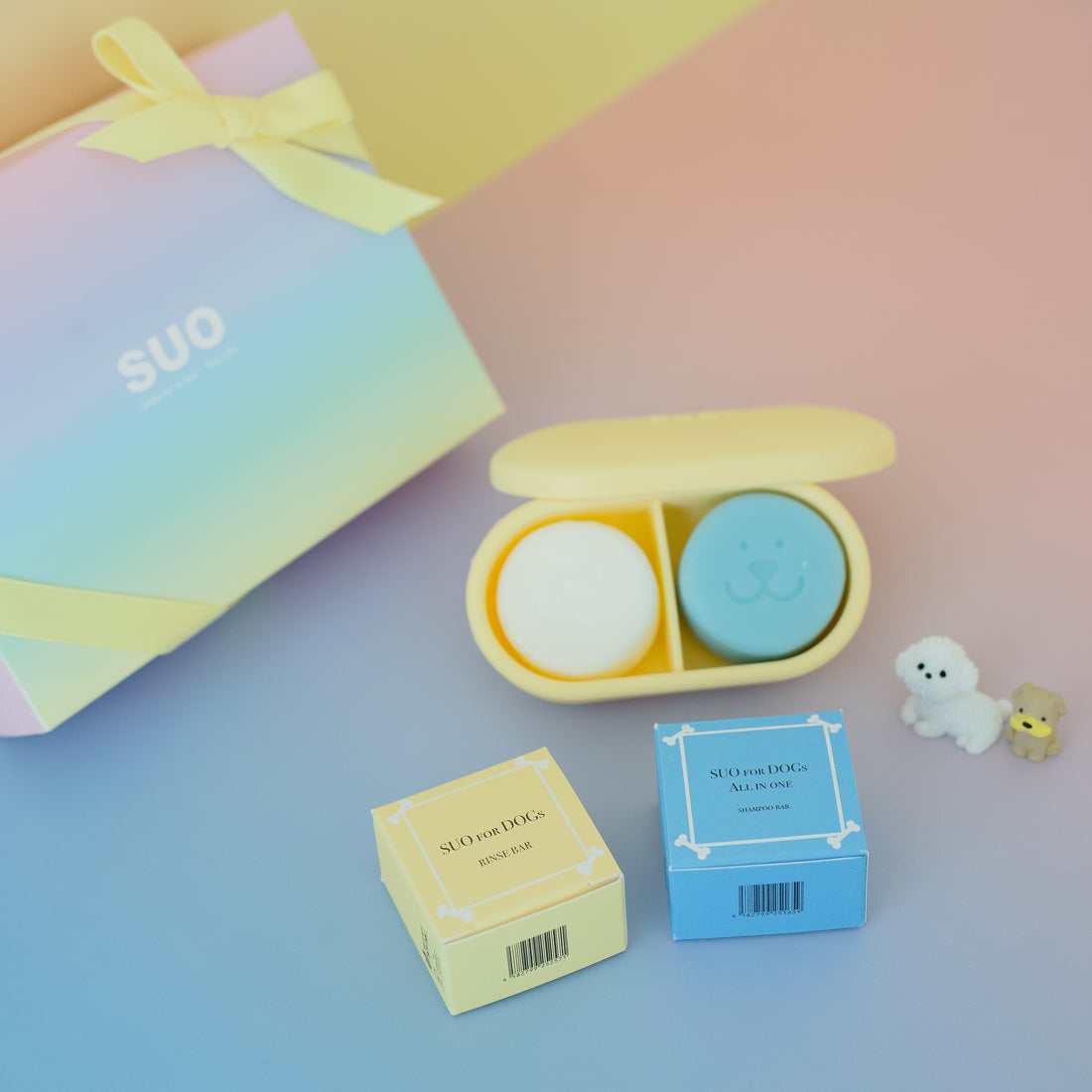 【オリジナルボックス】SUO FOR DOGS ALL IN ONEアメニティ SHAMPOO BAR＆RINCE BAR シリコンケースSET